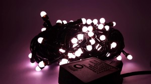 BLW01-1  100 BIG LED lampki choinkowe  barwa zimna biała gniazdo łączeniowe programator trybów świecenia