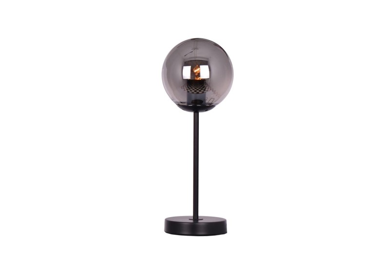 LIXA-1T XL MB czarny mat lampka stołowa klosz szklany dymiony 1xE27 ↔15cm ↕40cm styl loft hurt