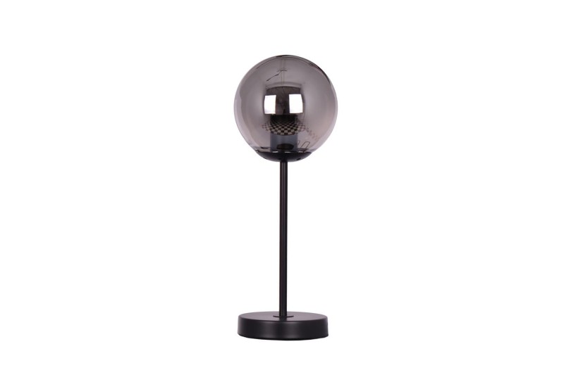 LIXA-1T XL MB czarny mat lampka stołowa klosz szklany dymiony 1xE27 ↔15cm ↕40cm styl loft hurt