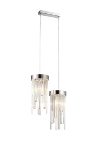 GLACIER-2-280 chrom lampa wisząca  styl glamour kryształy 2xE14