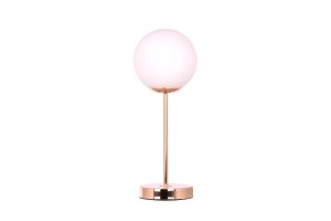 LIXA-1T  XL FGD/WHITE złoty/biały lampka stołowa klosz szklany mleczny 1xE27 ↔15cm ↕40cm 