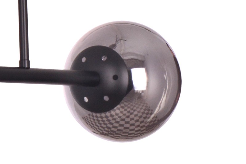 LIXA-4 XL MB lampa sufitowa żyrandol czarny matowy klosze kule szklane dymione 4xE27 styl loft  ↔92cm  ↕71cm hurt