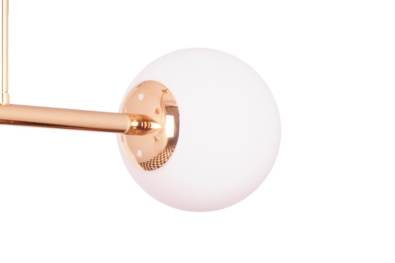 LIXA-3 XL FGD/WHITE złoty/biały  lampa sufitowa żyrandol klosze kule szklane mleczne 3xE27 styl loft  ↔72cm  ↕71cm hurt