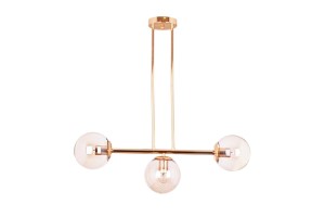 LIXA-3 XL FGD/AMBER złoty/bursztyn lampa sufitowa żyrandol klosze kule szklane bursztynowe 3xE27 styl loft  ↔72cm  ↕71cm