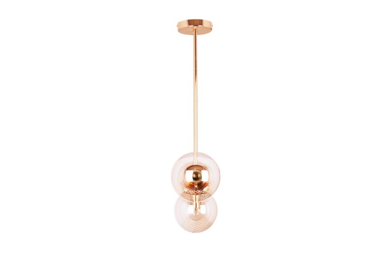 LIXA-3 XL FGD/AMBER złoty/bursztyn lampa sufitowa żyrandol klosze kule szklane bursztynowe 3xE27 styl loft  ↔72cm  ↕71cm hurt