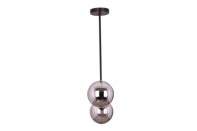 LIXA-3 XL MB lampa sufitowa żyrandol czarny matowy klosze kule szklane dymione 3xE27 styl loft  ↔72cm  ↕71cm hurt
