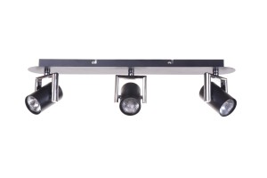 ROLAND-3 czarny mat  klasyczna lampa sufitowa spot ruchome klosze metalowe ↔54cm ↗8cm ↕15cm  3xGU10