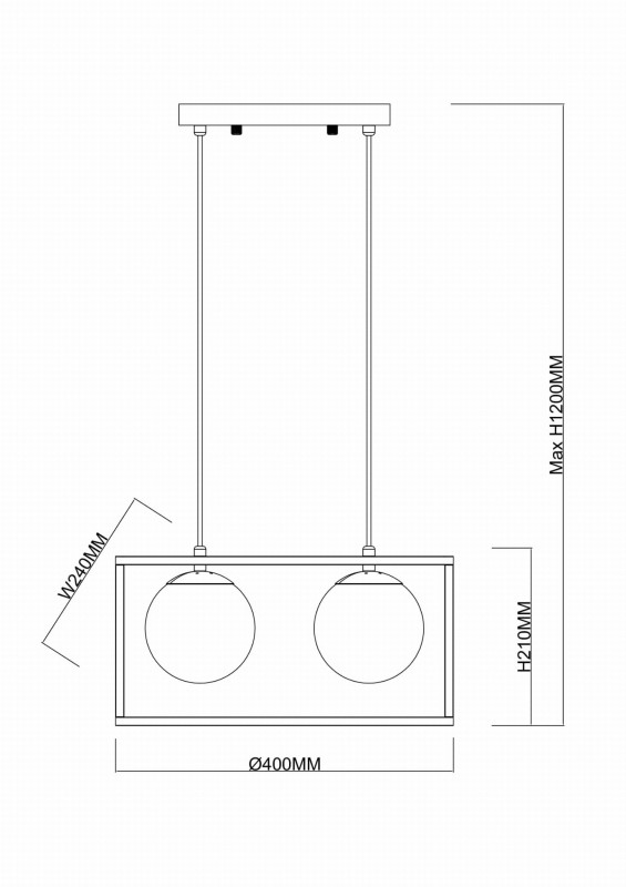 RECIFE-3 czarny mat lampa sufitowa wisząca zwis klosze szklane kule dymione styl loft 3xE27 ↔60cm ↕120cm hurt