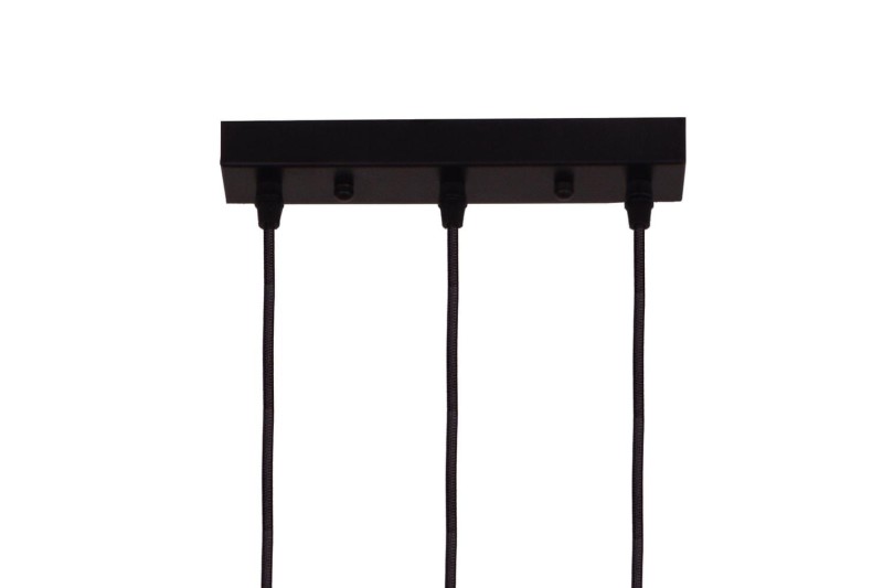 RECIFE-3 czarny mat lampa sufitowa wisząca zwis klosze szklane kule dymione styl loft 3xE27 ↔60cm ↕120cm hurt