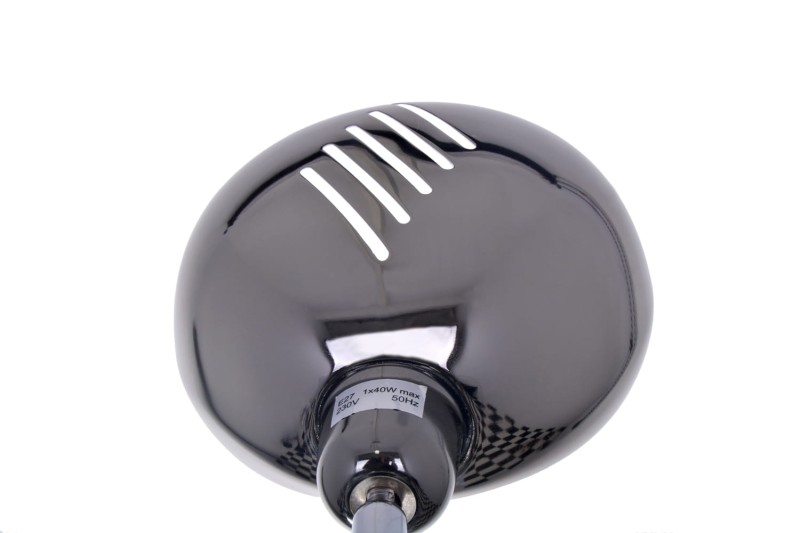 MT-081F czarna perła satyna lampa podłogowa w stylu loft  klosz metalowy ruchomy Ø22,5cm ↕155-165cm 1xE27 60W hurt