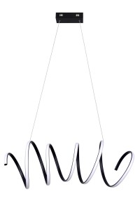 FUSILLI-900 nowoczesna lampa sufitowa wisząca czarny mat elastic spiralka  68W 4000K  ↔↗90x30 ↕130cm