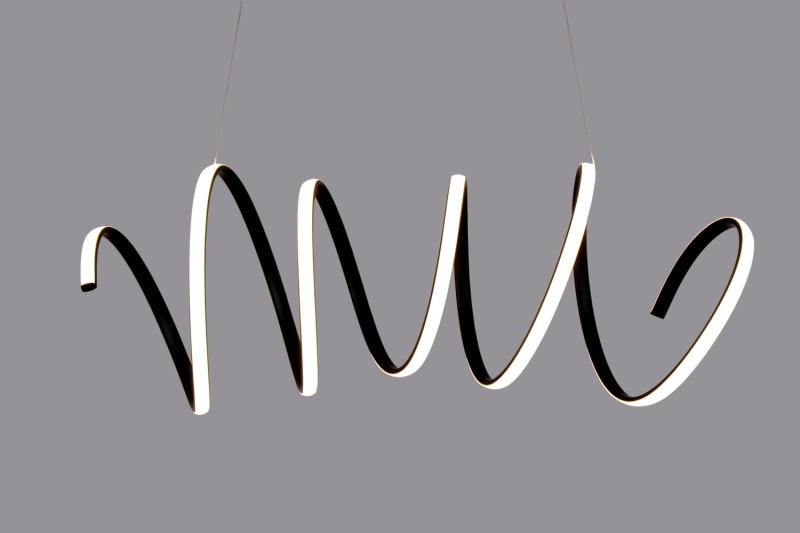 FUSILLI-900 lampa wisząca LED czarny mat elastic