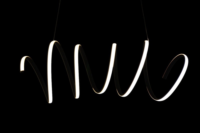 FUSILLI-900 lampa wisząca LED czarny mat elastic
