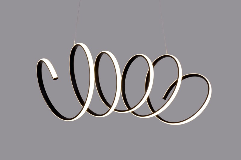 FUSILLI-900 lampa wisząca LED czarny mat elastic