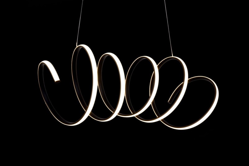 FUSILLI-900 lampa wisząca LED czarny mat elastic