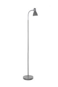 FL-3714F srebrna lampa stojąca podłogowa w stylu vintage retro ruchome ramiona i klosz 