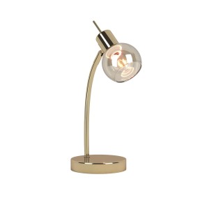 DESATO-T złoty klosz amber lampka stołowa 1xE14