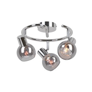 DESATO-3R chrom klosz dymiony spot plafon 3xE14