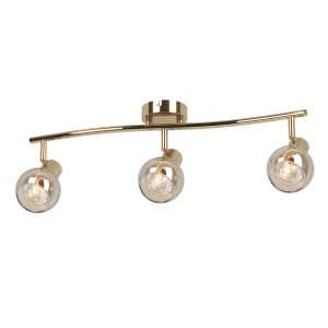 DESATO-3 lampa sufitowa złota klosze amber spot 3xE14