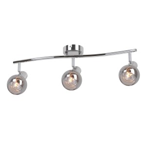 DESATO-3 lampa sufitowa chrom klosz dymiony  spot 3xE14