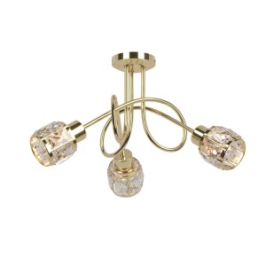 DESALIA-3X  lampa sufitowa złota klosz kryształowy 3xE27