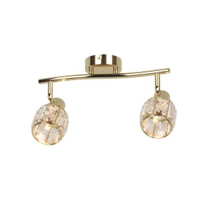 DESALIA-2 lampa sufitowa spot złoty klosz kryształ  glamour 2xE14