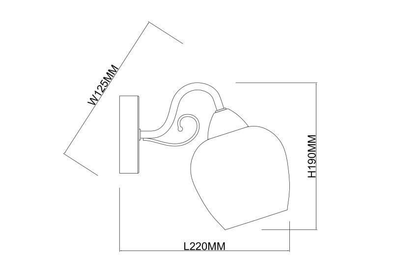 CABO-1 złoty lampa ścienna kinkiet żyrandol klosz szklany mleczny 1xE27 Ø22cm ↕19cm hurt