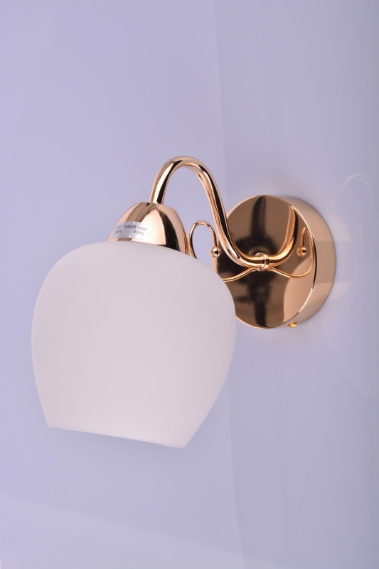 CABO-1 złoty lampa ścienna kinkiet żyrandol klosz szklany mleczny 1xE27 Ø22cm ↕19cm hurt