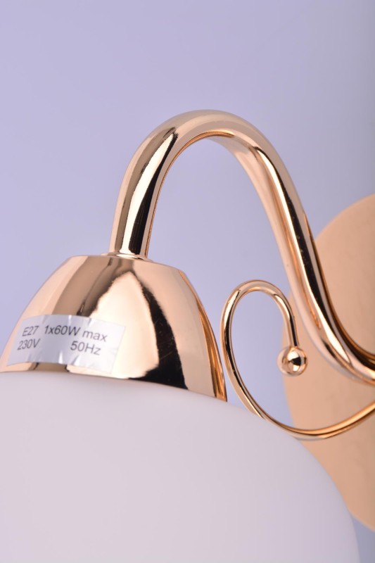CABO-1 złoty lampa ścienna kinkiet żyrandol klosz szklany mleczny 1xE27 Ø22cm ↕19cm hurt