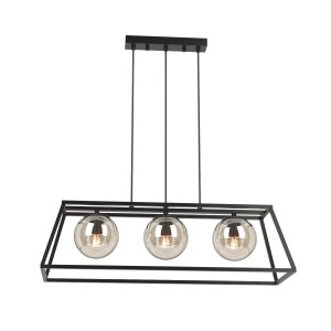 BELEM-3 czarny mat  lampa sufitowa wisząca zwis w stylu loft 3xE27 ↔70cm ↕120cm hurt  