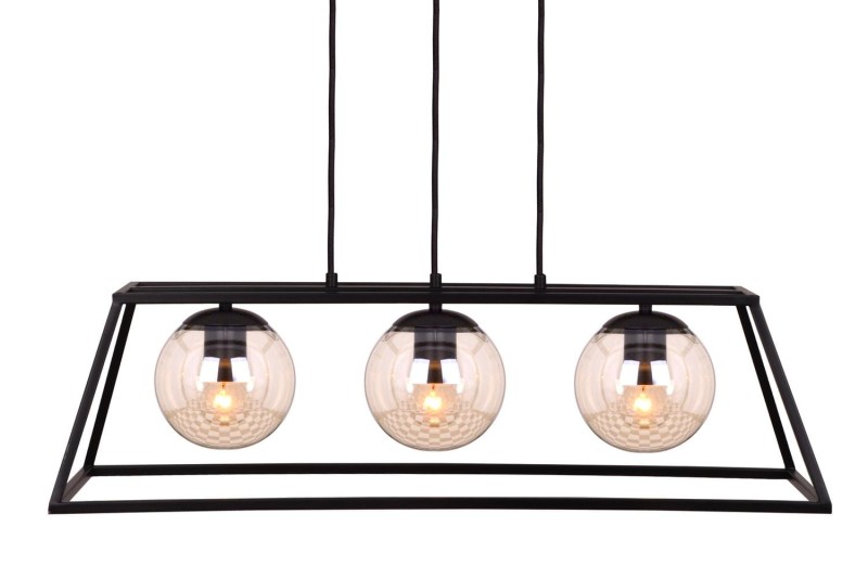 BELEM-3 czarny mat  lampa sufitowa wisząca zwis w stylu loft 3xE27 ↔70cm ↕120cm hurt  
