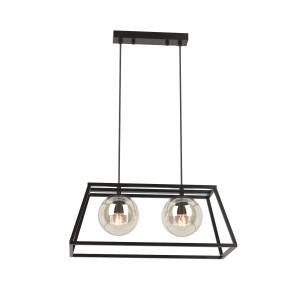 BELEM-2 czarny mat lampa sufitowa wisząca zwis w stylu loft 2xE27 ↔50cm ↕120cm hurt  