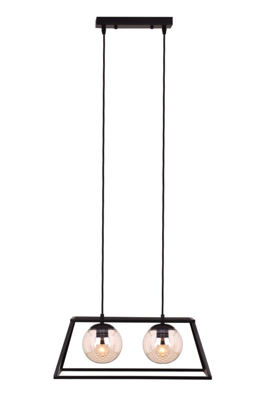 BELEM-2 czarny mat lampa sufitowa wisząca zwis w stylu loft 2xE27 ↔50cm ↕120cm hurt  