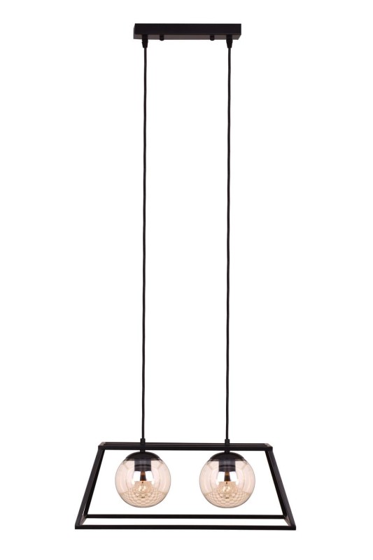 BELEM-2 czarny mat lampa sufitowa wisząca zwis w stylu loft 2xE27 ↔50cm ↕120cm hurt  