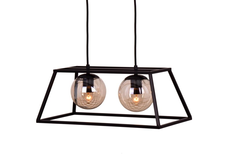 BELEM-2 czarny mat lampa sufitowa wisząca zwis w stylu loft 2xE27 ↔50cm ↕120cm hurt  