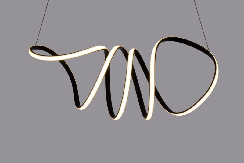 BARRENA-760 lampa wisząca LED czarny mat elastic