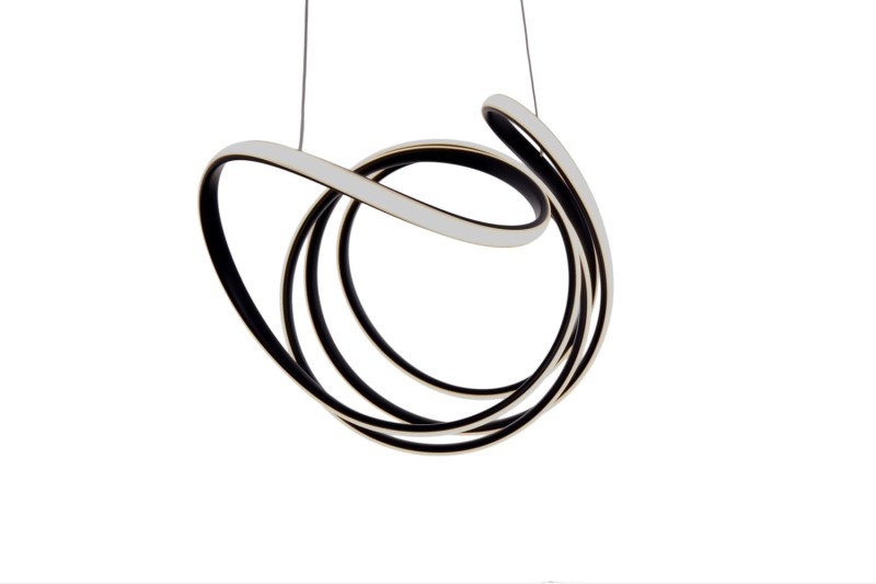 BARRENA-760 lampa wisząca LED czarny mat elastic