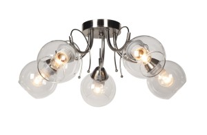 TONELA-5 satyna żyrandol lampa sufitowa klasyk klosz kula szkło 5xE27 Ø 52cm ↕ 22cm Nowość  !