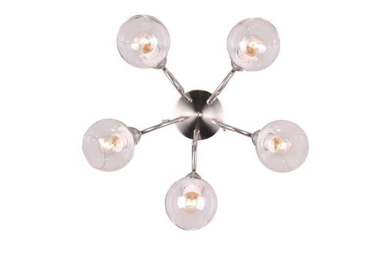 TONELA-5 satyna żyrandol lampa sufitowa klasyk klosz kula szkło 5xE27 Ø 52cm ↕ 22cm Nowość ! hurt