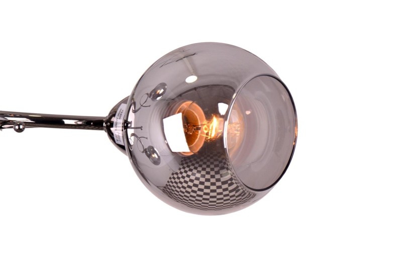 TONELA-5 czarny nikiel żyrandol lampa sufitowa klasyk klosz kula szkło dymione 5xE27 Ø 52cm ↕ 22cm Nowość ! hurt