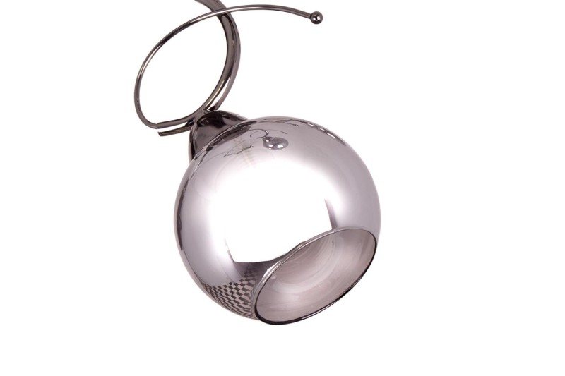 TONELA-5 czarny nikiel żyrandol lampa sufitowa klasyk klosz kula szkło dymione 5xE27 Ø 52cm ↕ 22cm Nowość ! hurt