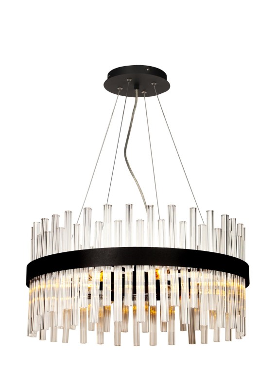 GEMMA-8 czarny lampa sufitowa żyrandol szkło 8xE14