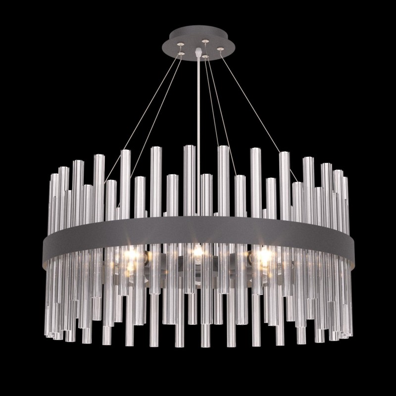 GEMMA-8 czarny lampa sufitowa żyrandol szkło 8xE14