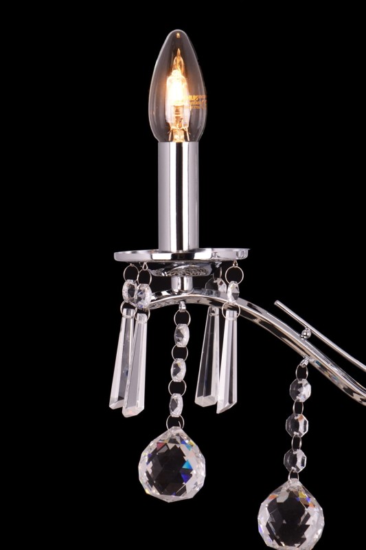 MAXIME-K chrom lampa ścienna kinkiet klosz kryształowy styl glamour Ø30cm ↕36cm 2xE14 hurt
