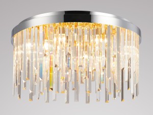 GLACIER-P chrom lampa sufitowa plafon kryształy styl glamour Ø40cm ↕31cm 6xE14 hurt