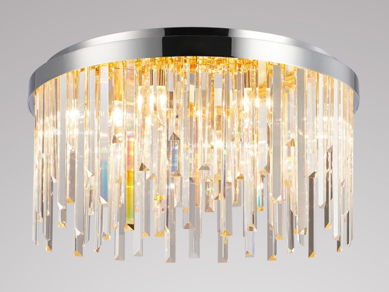 GLACIER-P chrom lampa sufitowa plafon kryształy styl glamour Ø40cm ↕31cm 6xE14 hurt