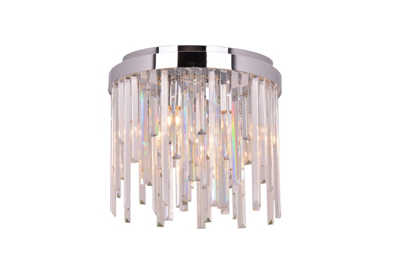 GLACIER-P chrom lampa sufitowa plafon kryształy styl glamour Ø40cm ↕31cm 6xE14 hurt