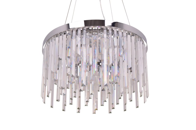 GLACIER-600 chrom lampa sufitowa wisząca żyrandol klosz kryształowy styl glamour Ø60cm ↕32cm  wys. całk ↕120cm 8xE14 hurt