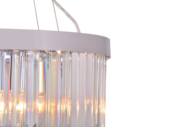 GLACIER-600 chrom lampa sufitowa wisząca żyrandol klosz kryształowy styl glamour Ø60cm ↕32cm  wys. całk ↕120cm 8xE14 hurt