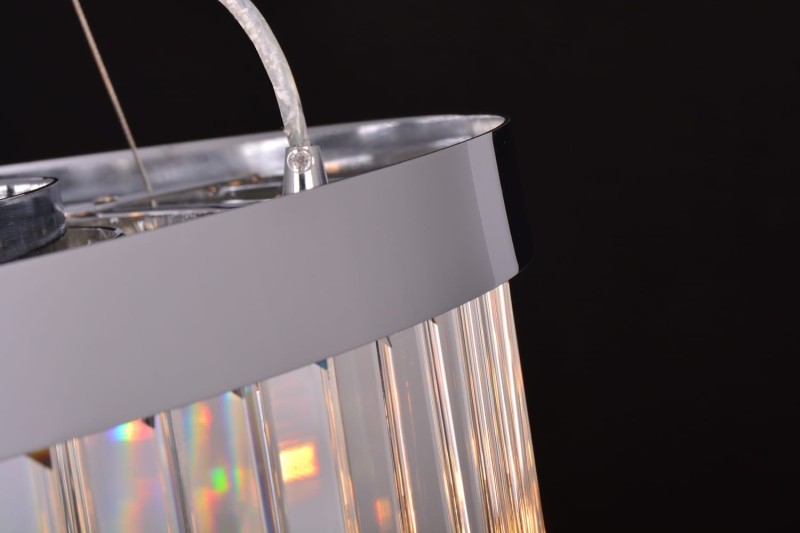 GLACIER-600 chrom lampa sufitowa wisząca żyrandol klosz kryształowy styl glamour Ø60cm ↕32cm  wys. całk ↕120cm 8xE14 hurt